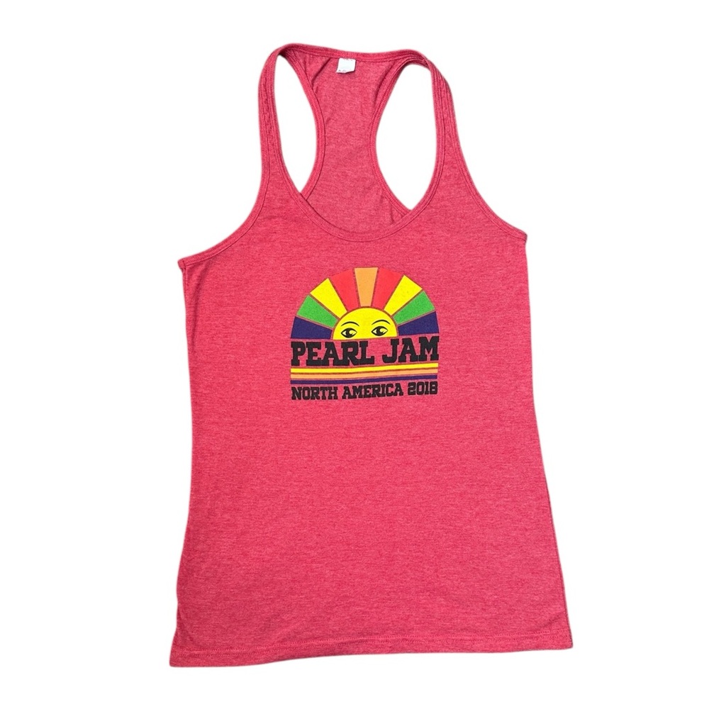 Pearl Jam Women's Pink Tank Top 2018 North American Tour Concert Sun Tank PJ10C